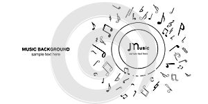 Music note music music background vector illustration black and white abstract